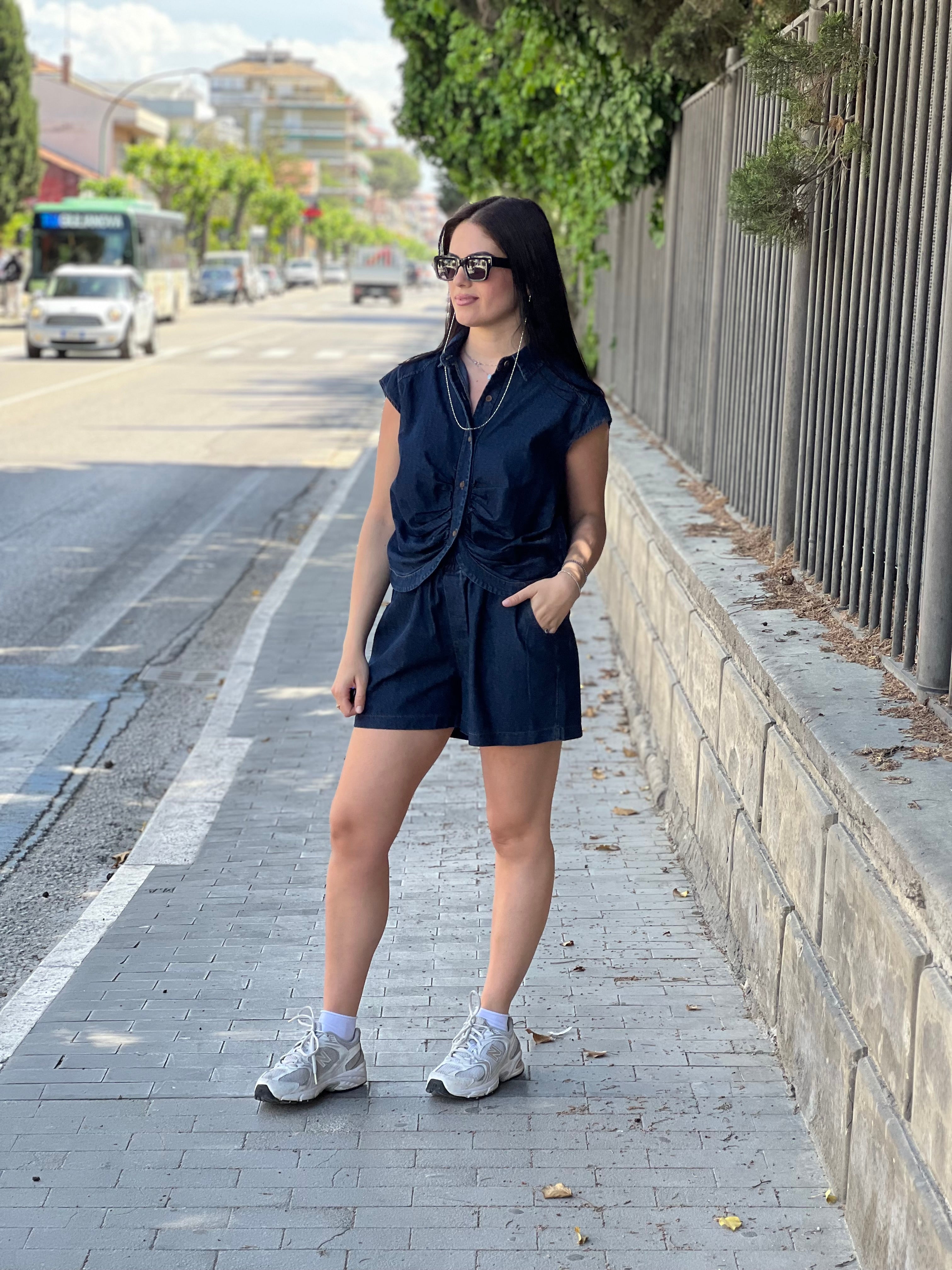 Coordinato shorts jeans