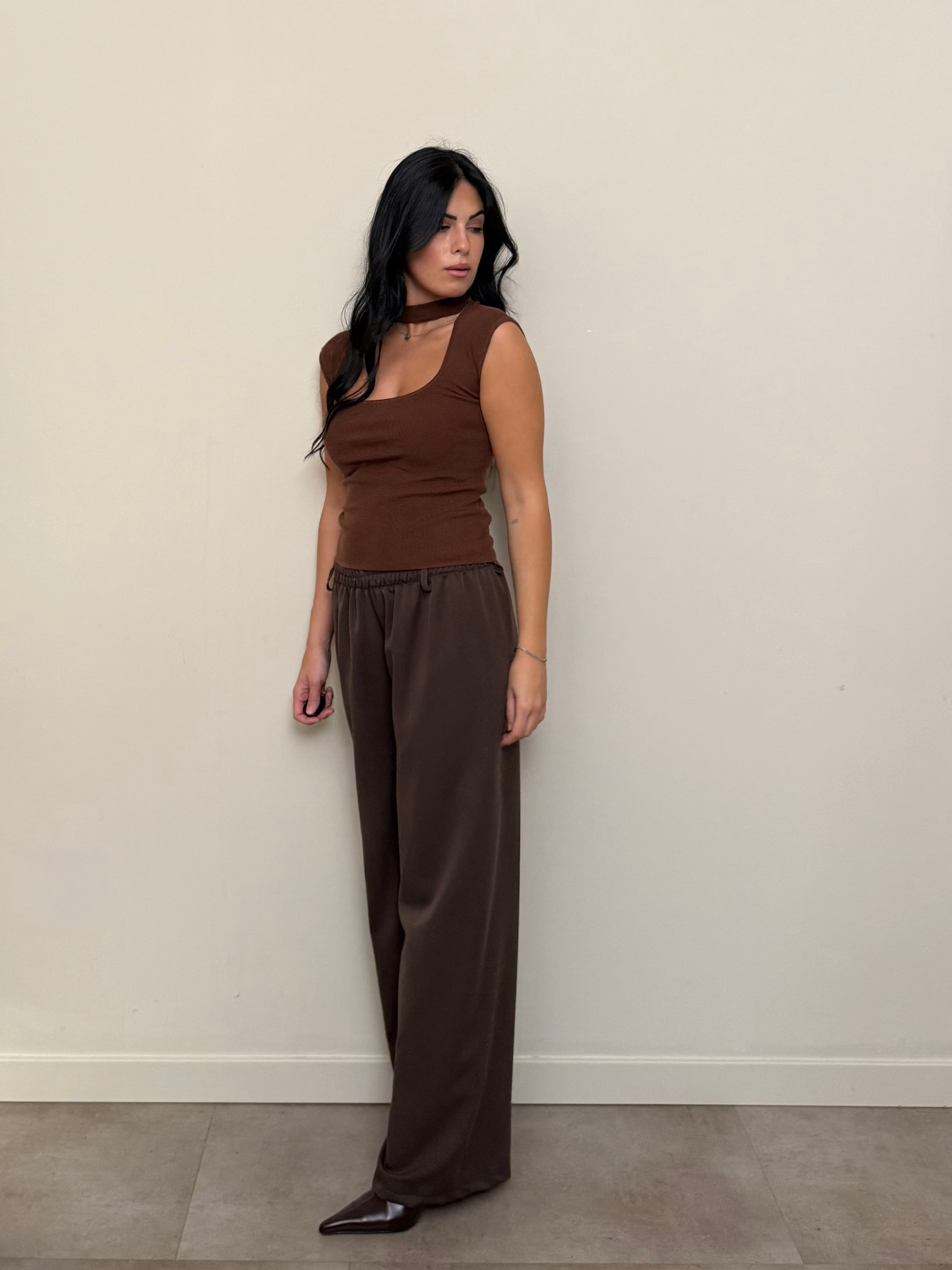 Pantalone palazzo elastico