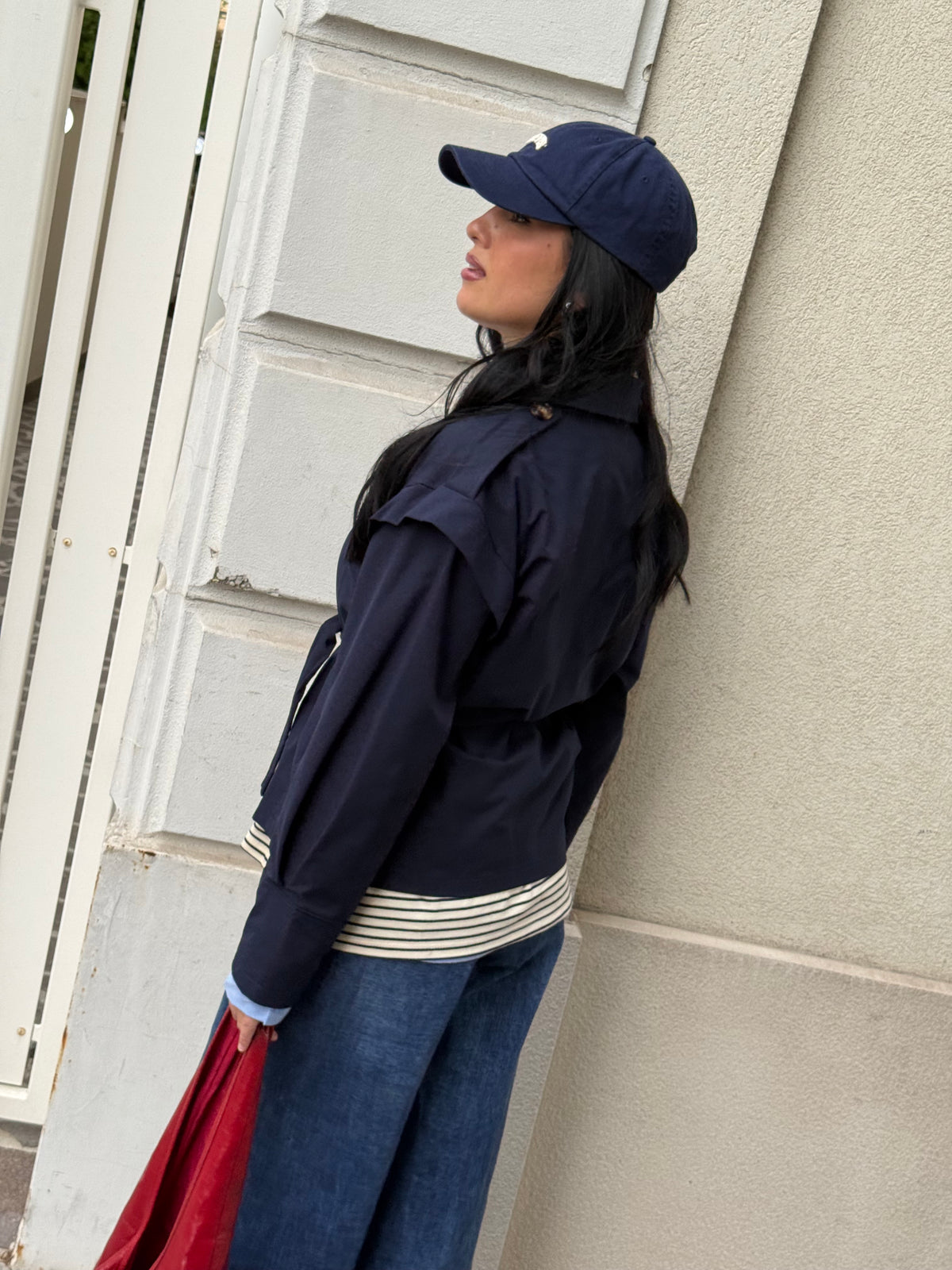 Trench corto blu