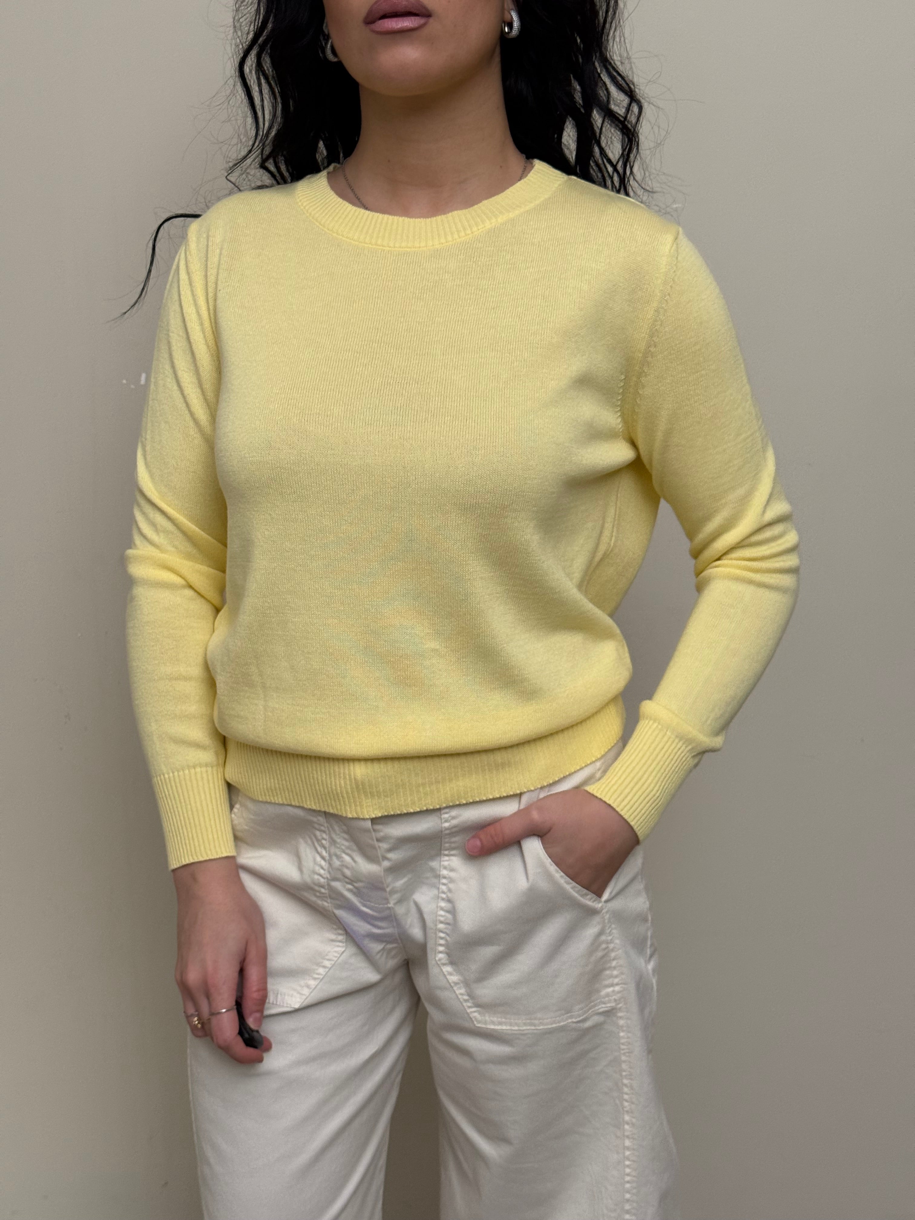 Maglia 100% cotone giallo freddo