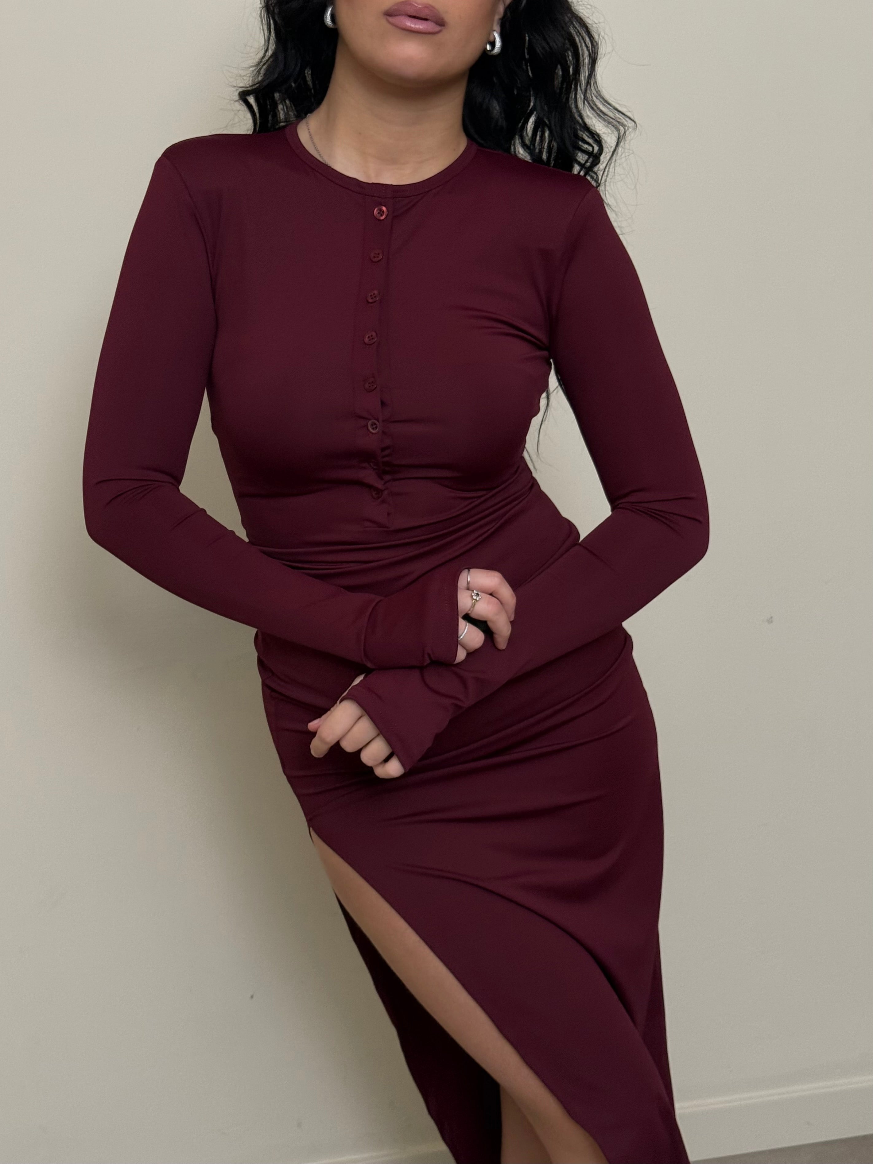 Abito lungo magic bordeaux