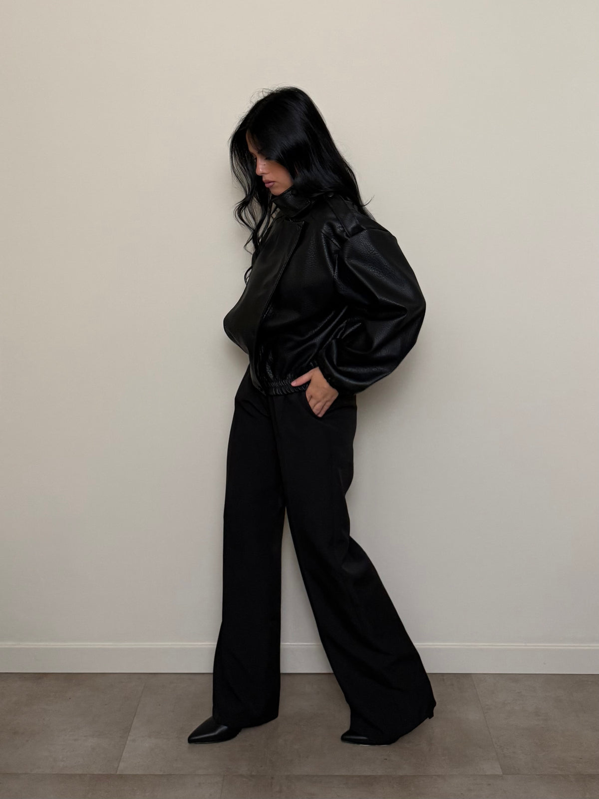 Pantalone palazzo basic nero