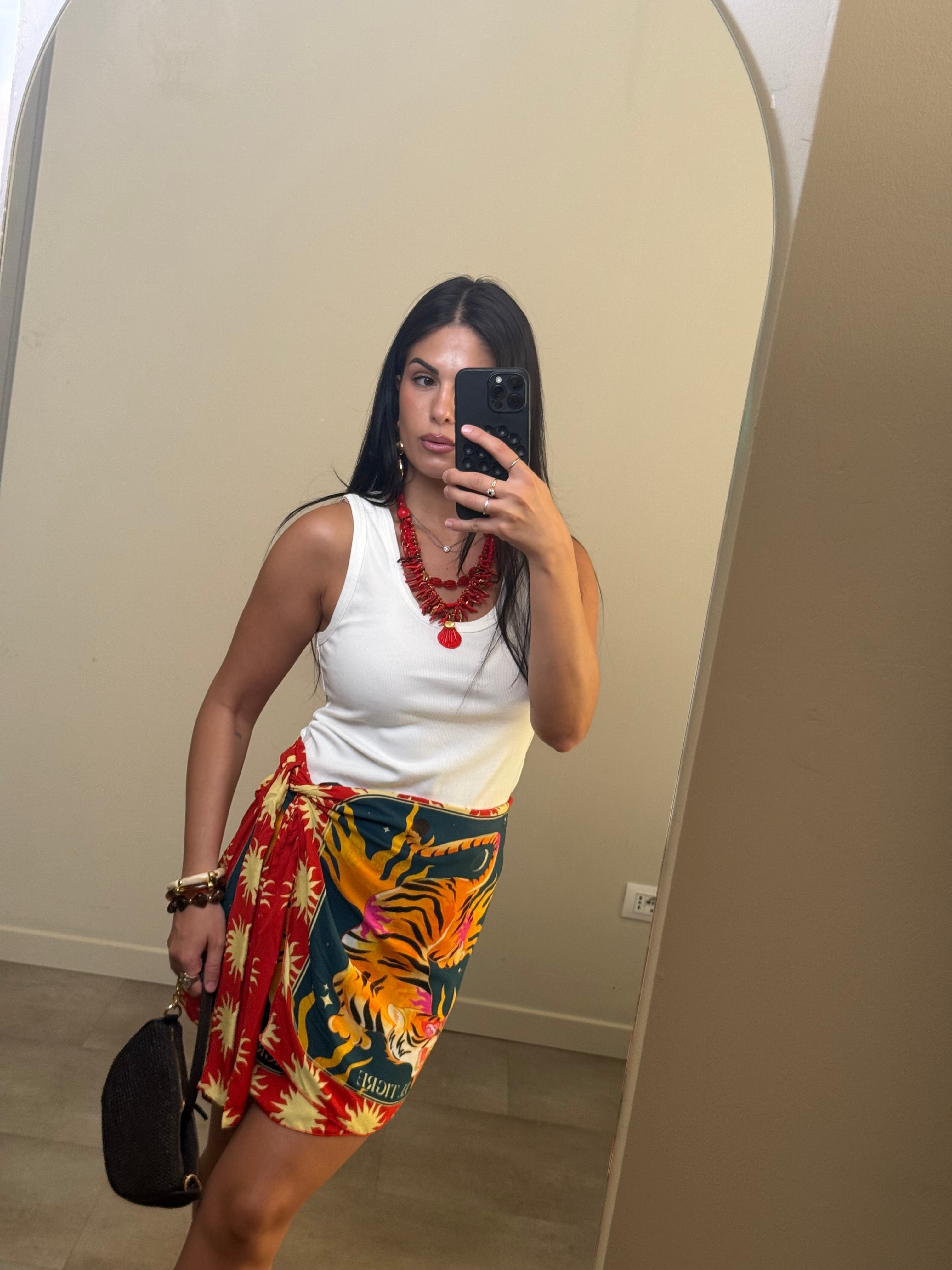 Pareo corto tigre rosso
