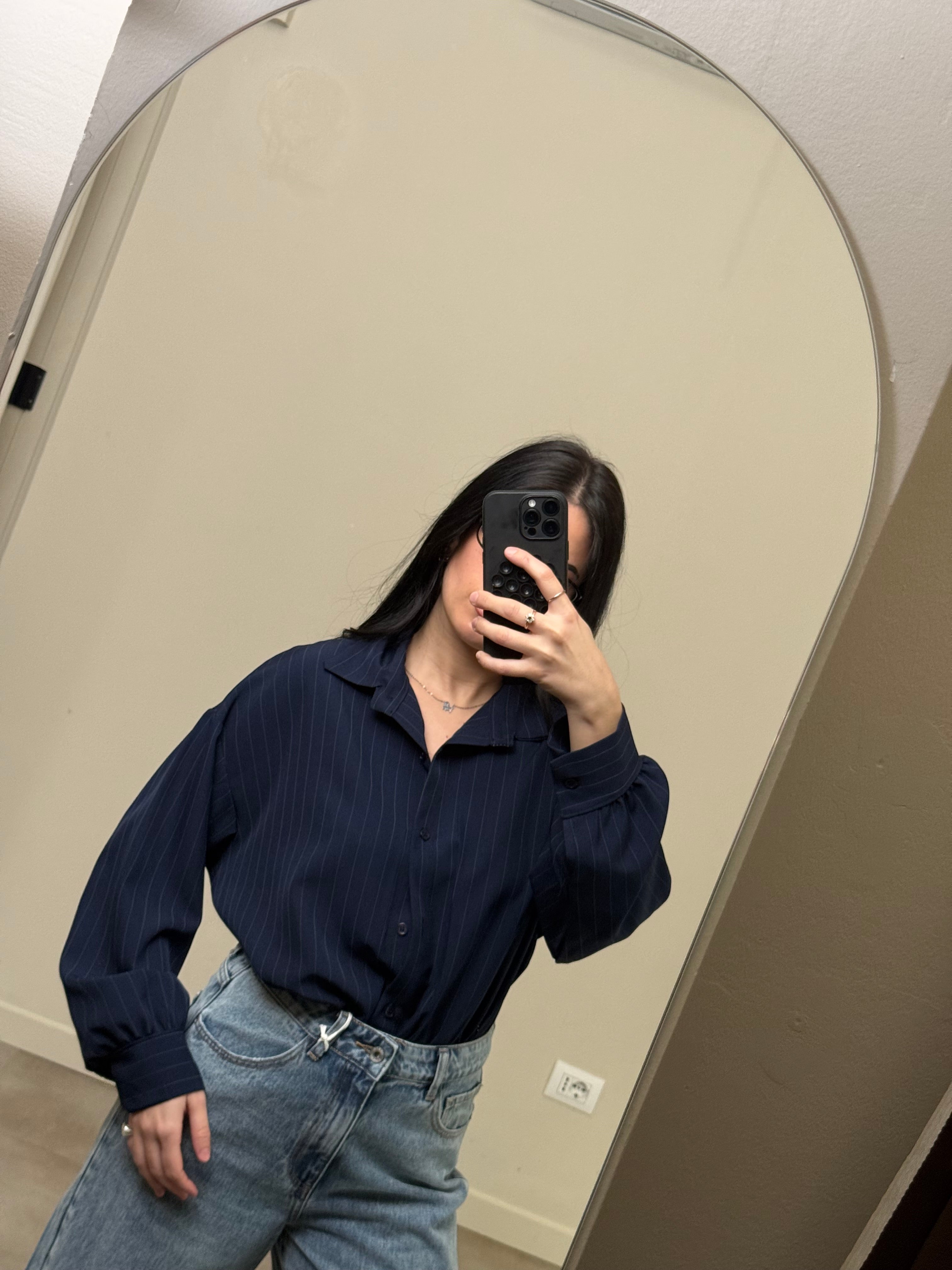 Camicia body gessata