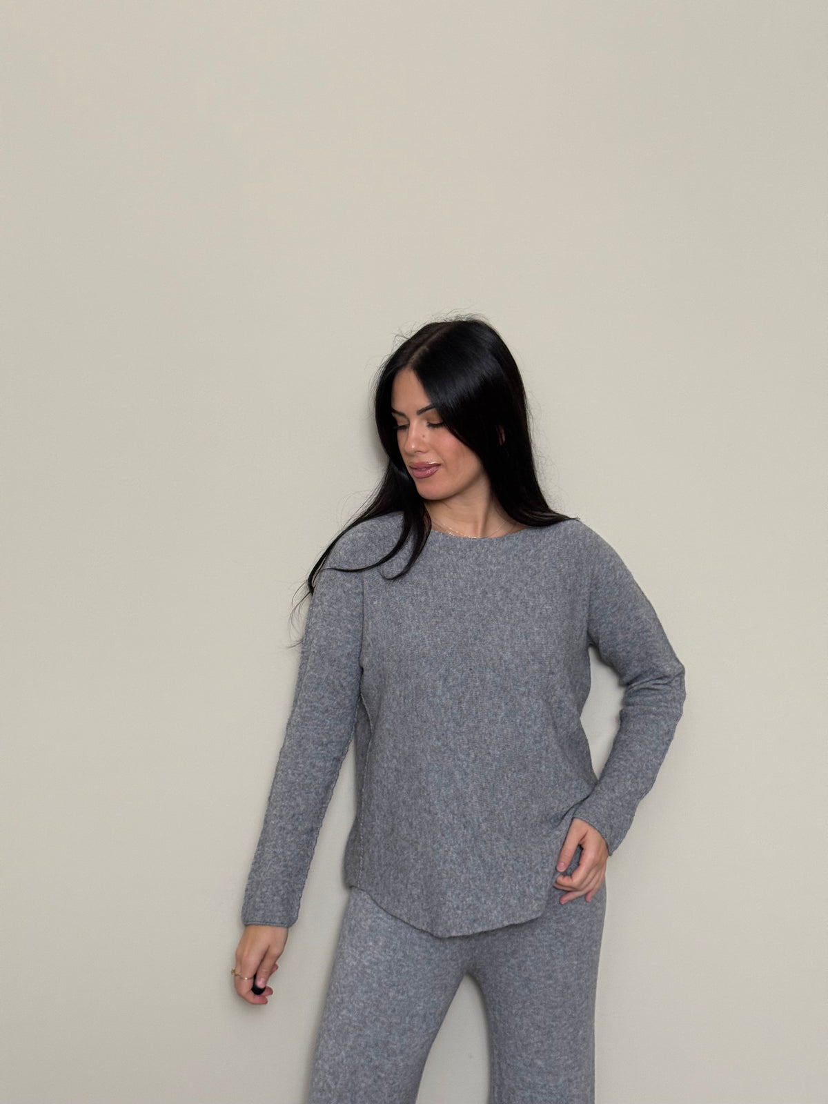 Coordinato tuta basic grigio