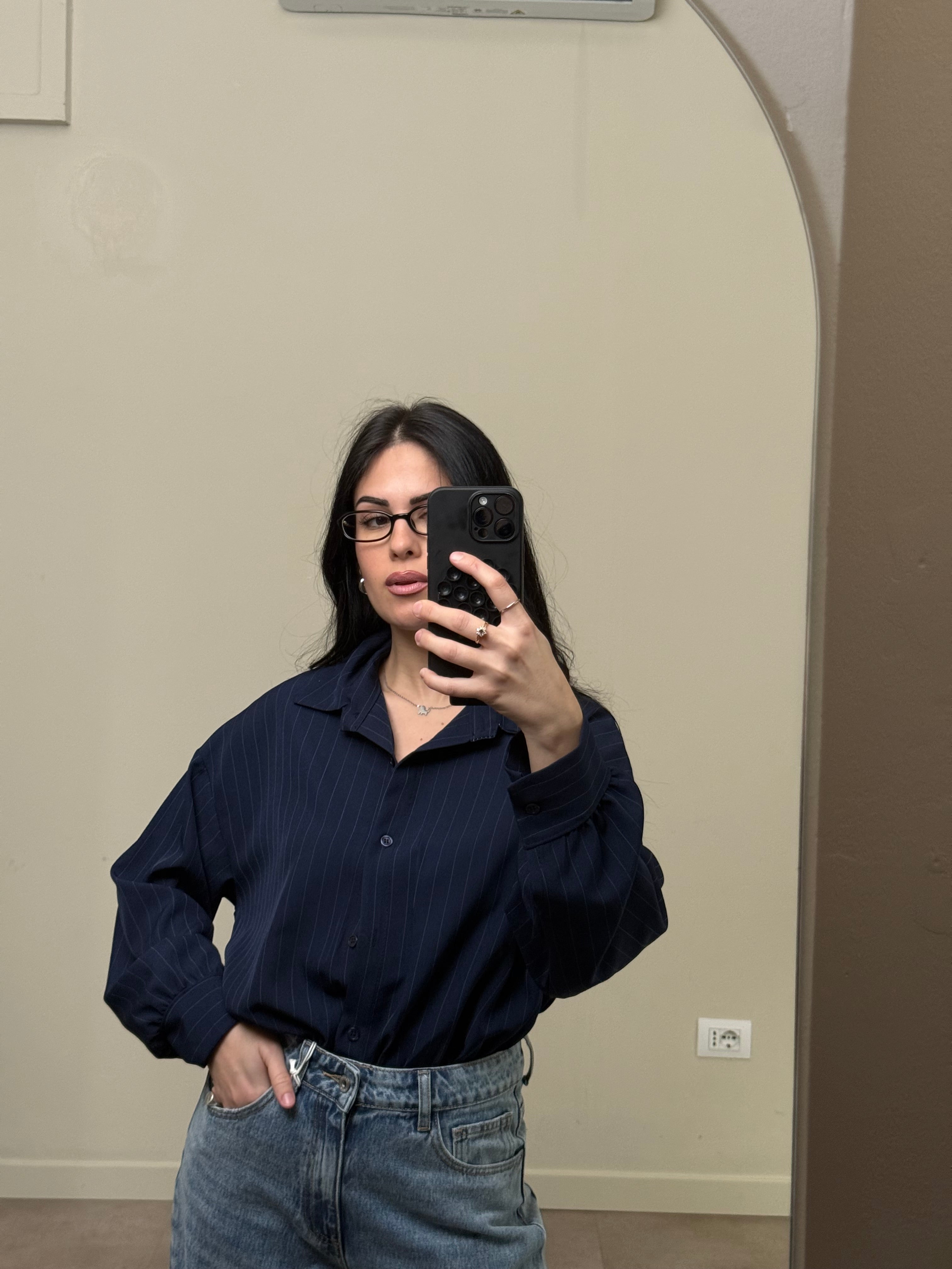 Camicia body gessata