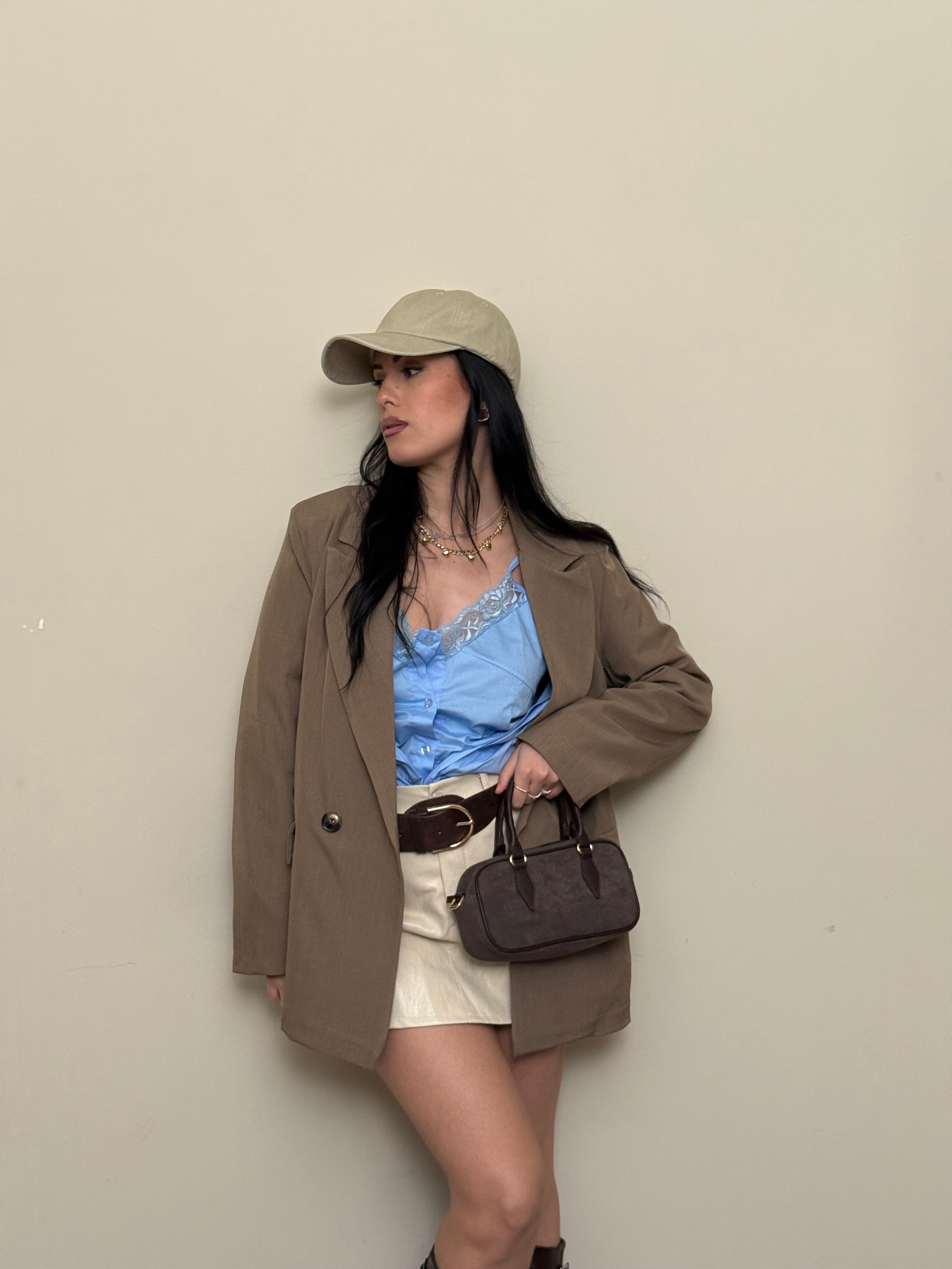 Shorts ecopelle panna