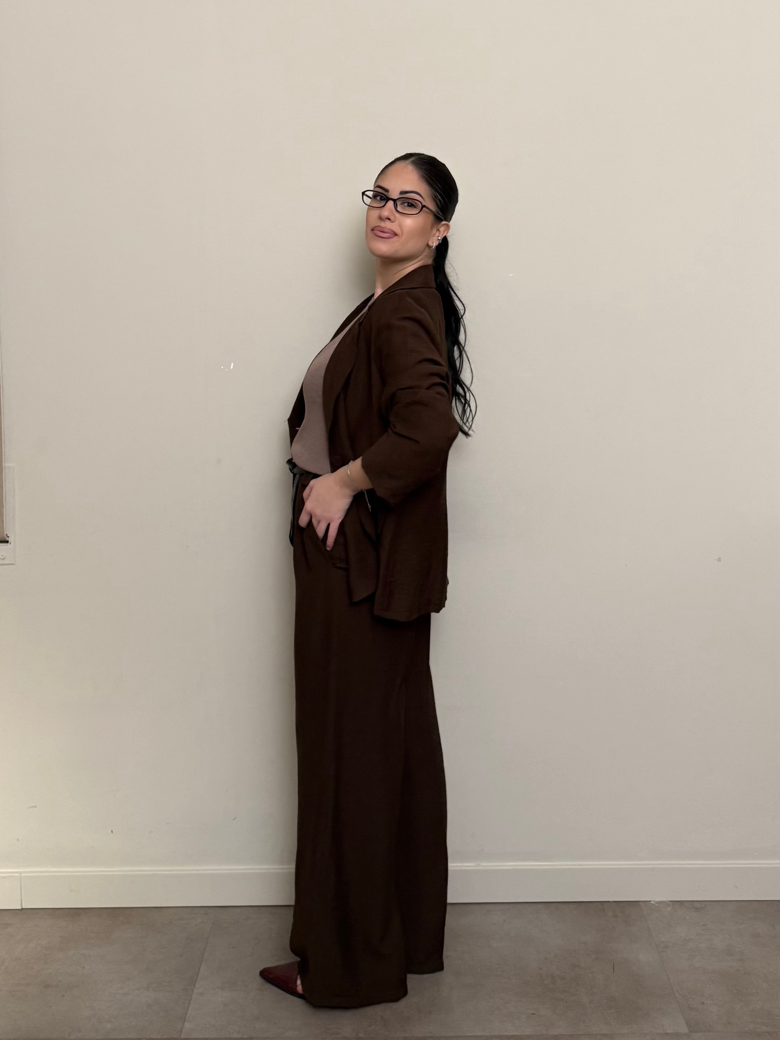 Tailleur viscosa cioccolato