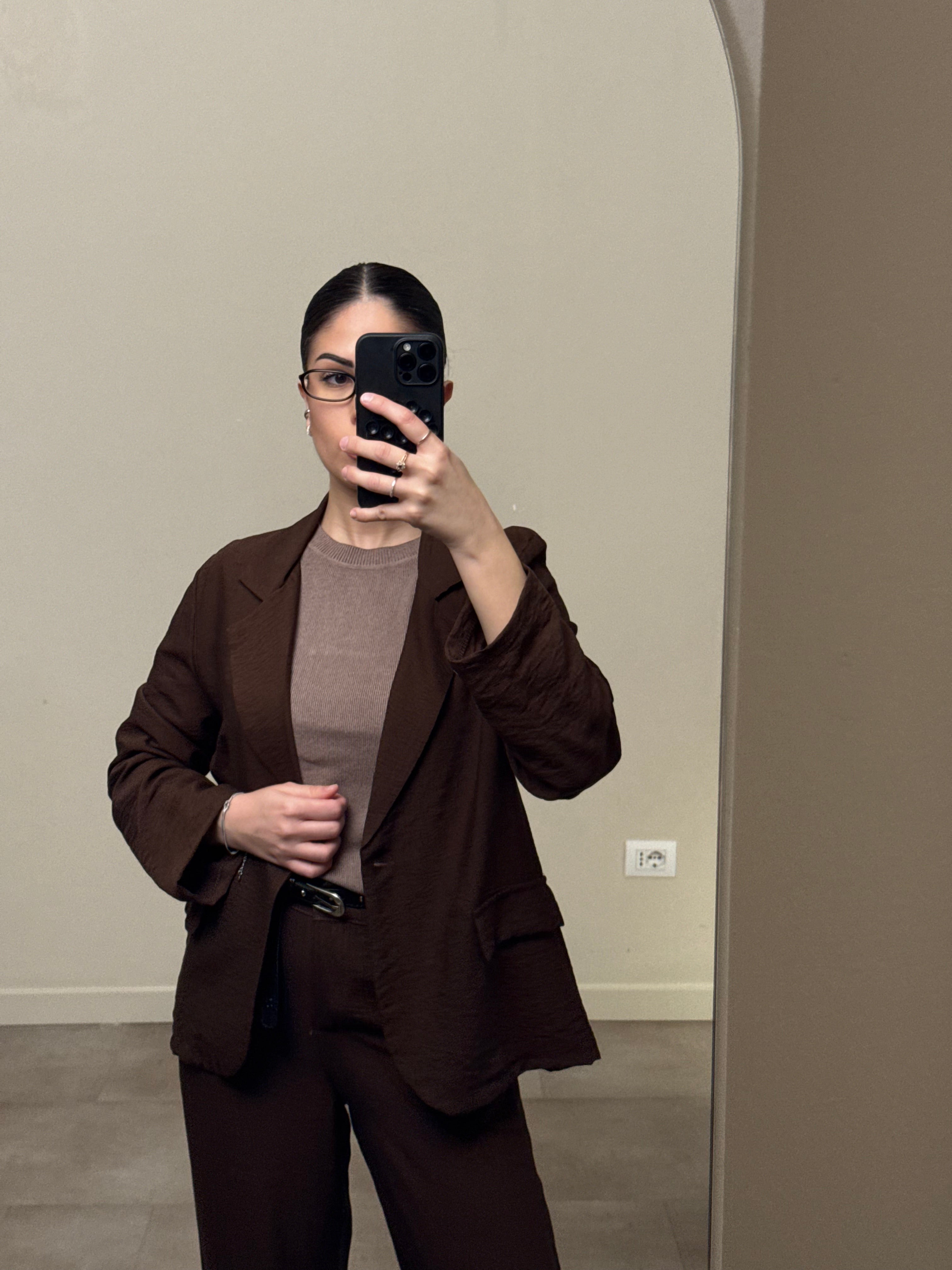 Tailleur viscosa cioccolato