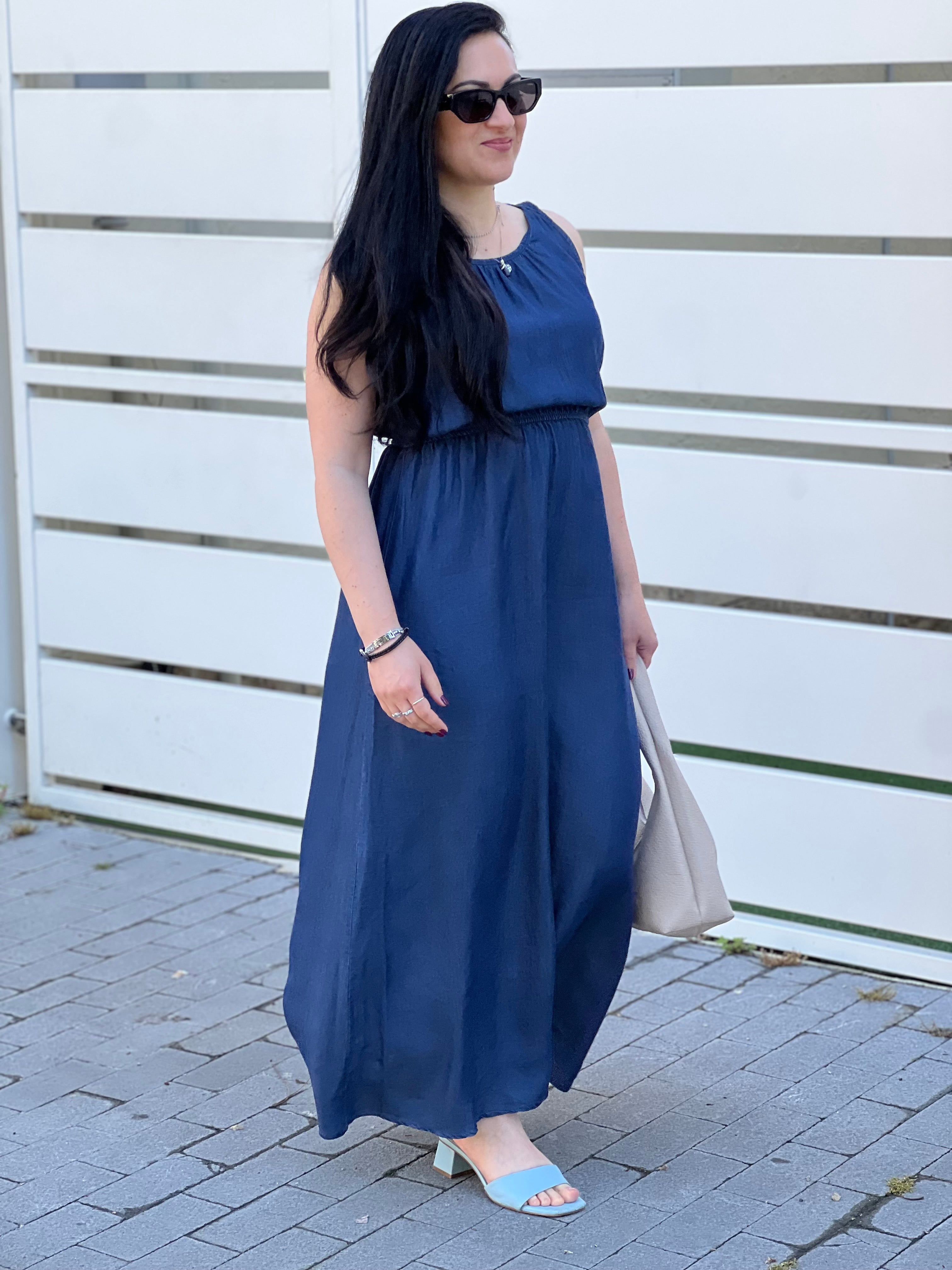 Abito jeans lungo bretella