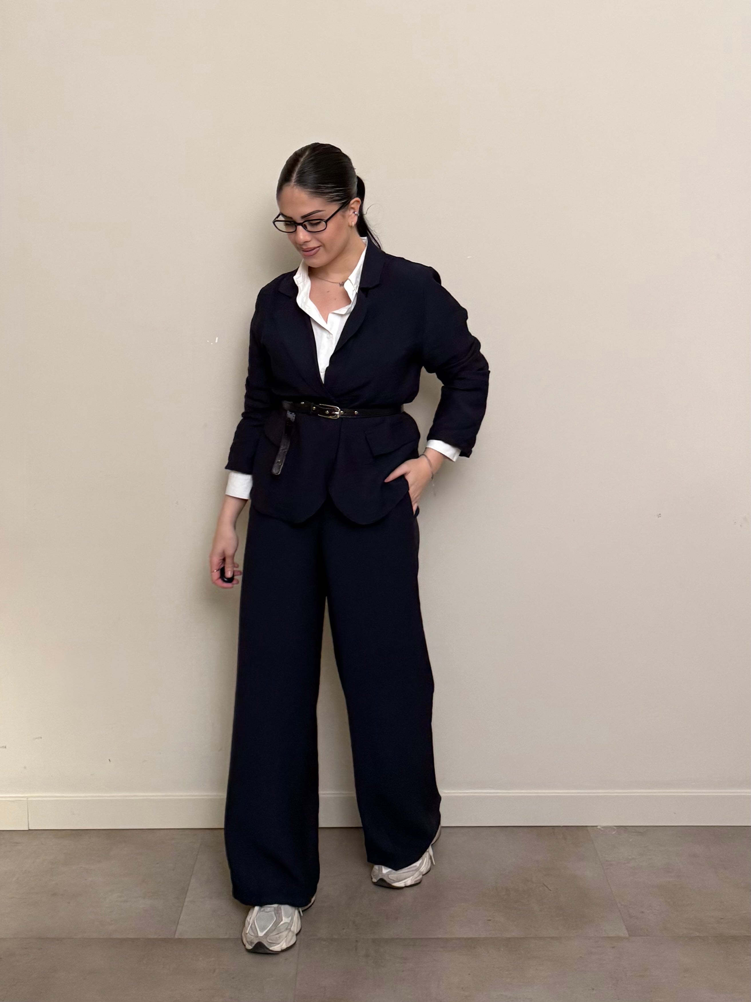 Tailleur viscosa blu