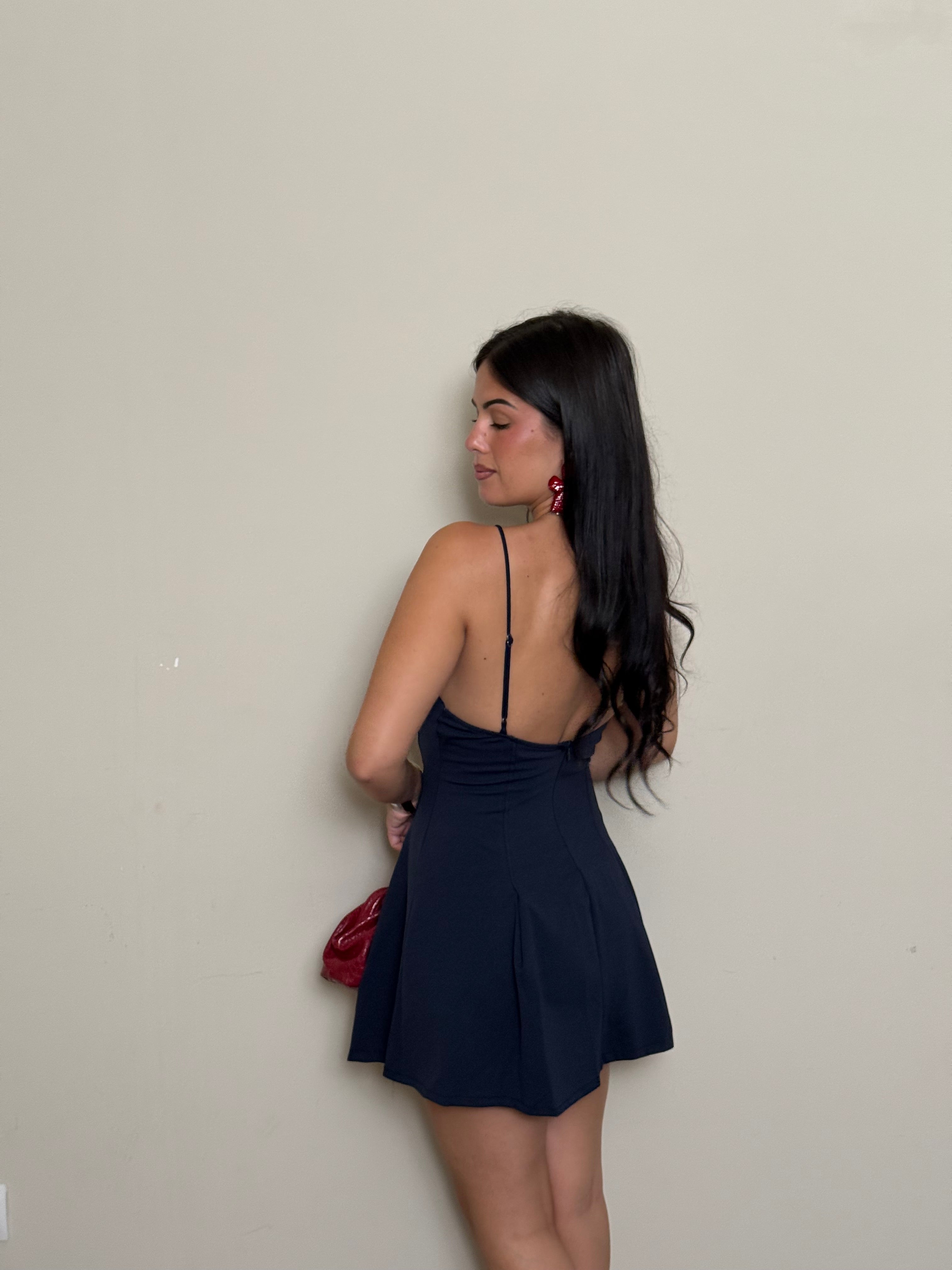 Mini dress bretella blu