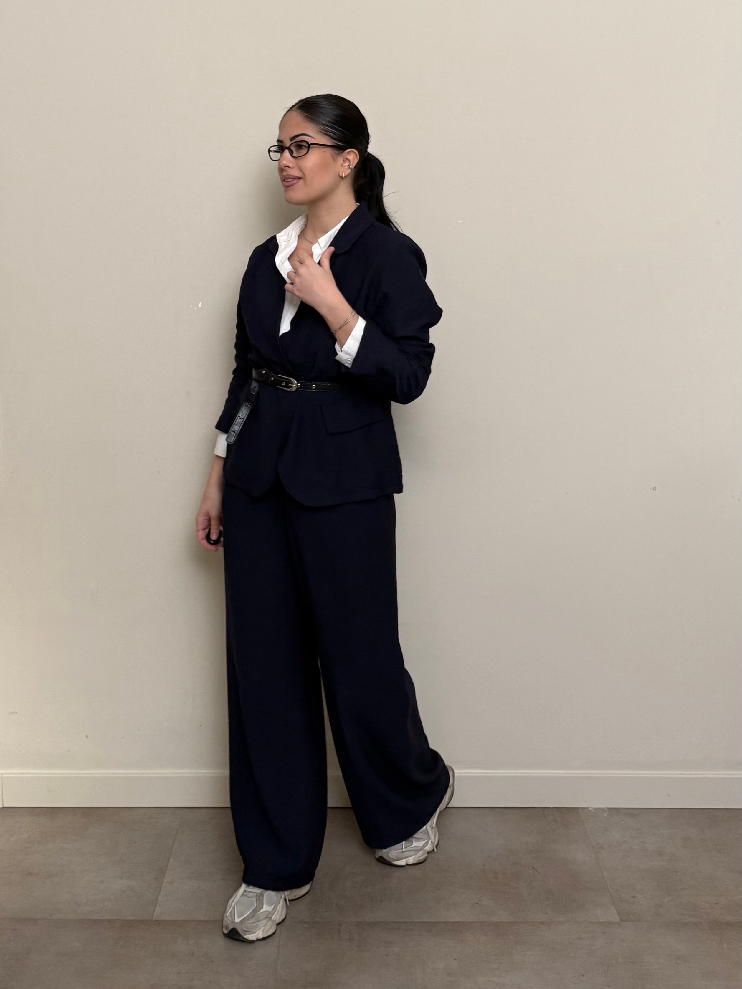 Tailleur viscosa blu