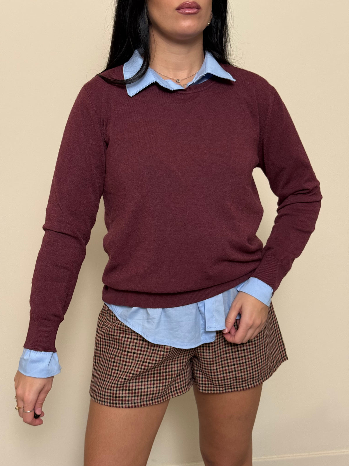 Maglioncino basic bordeaux