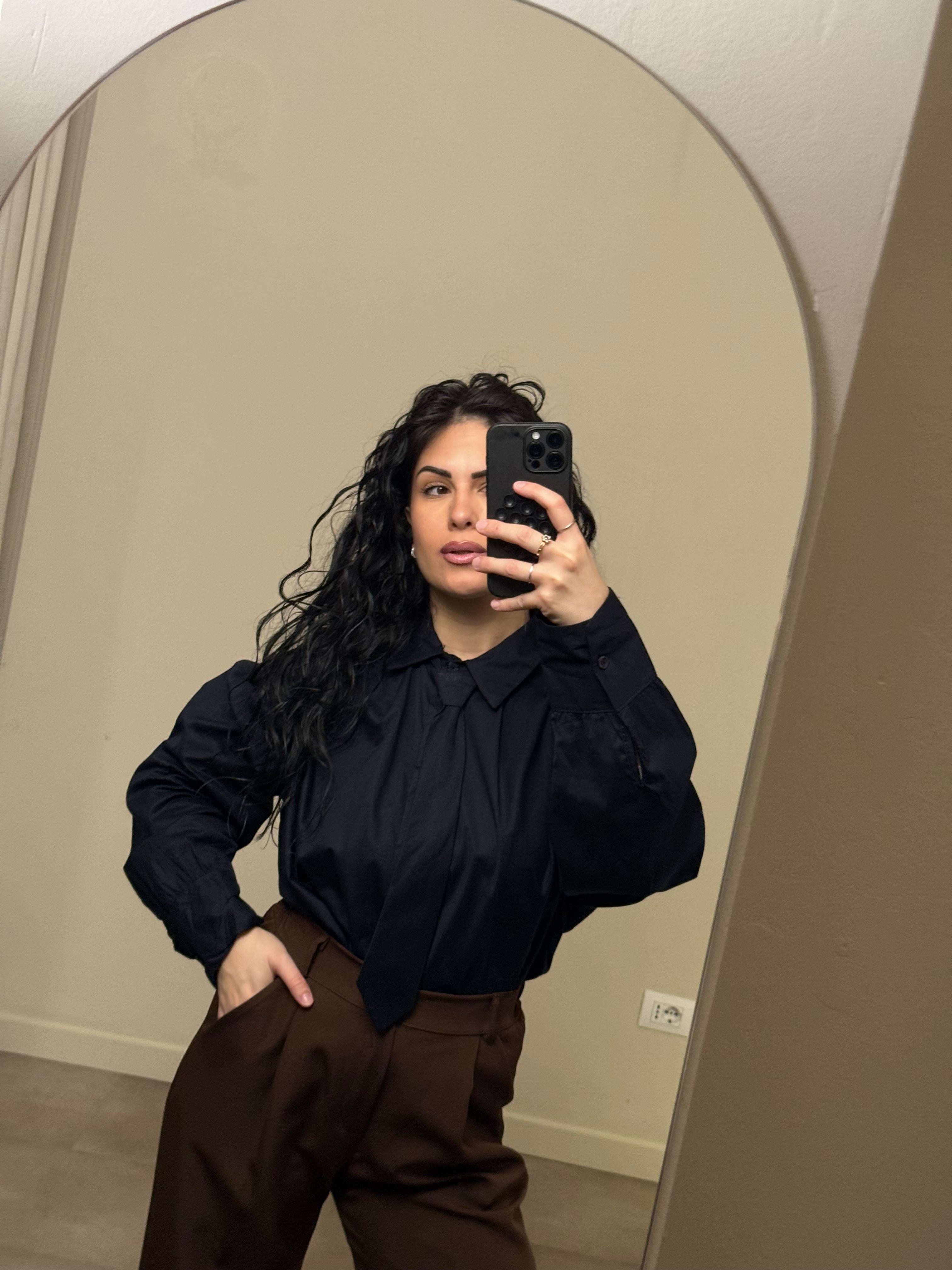 Camicia cravatta blu