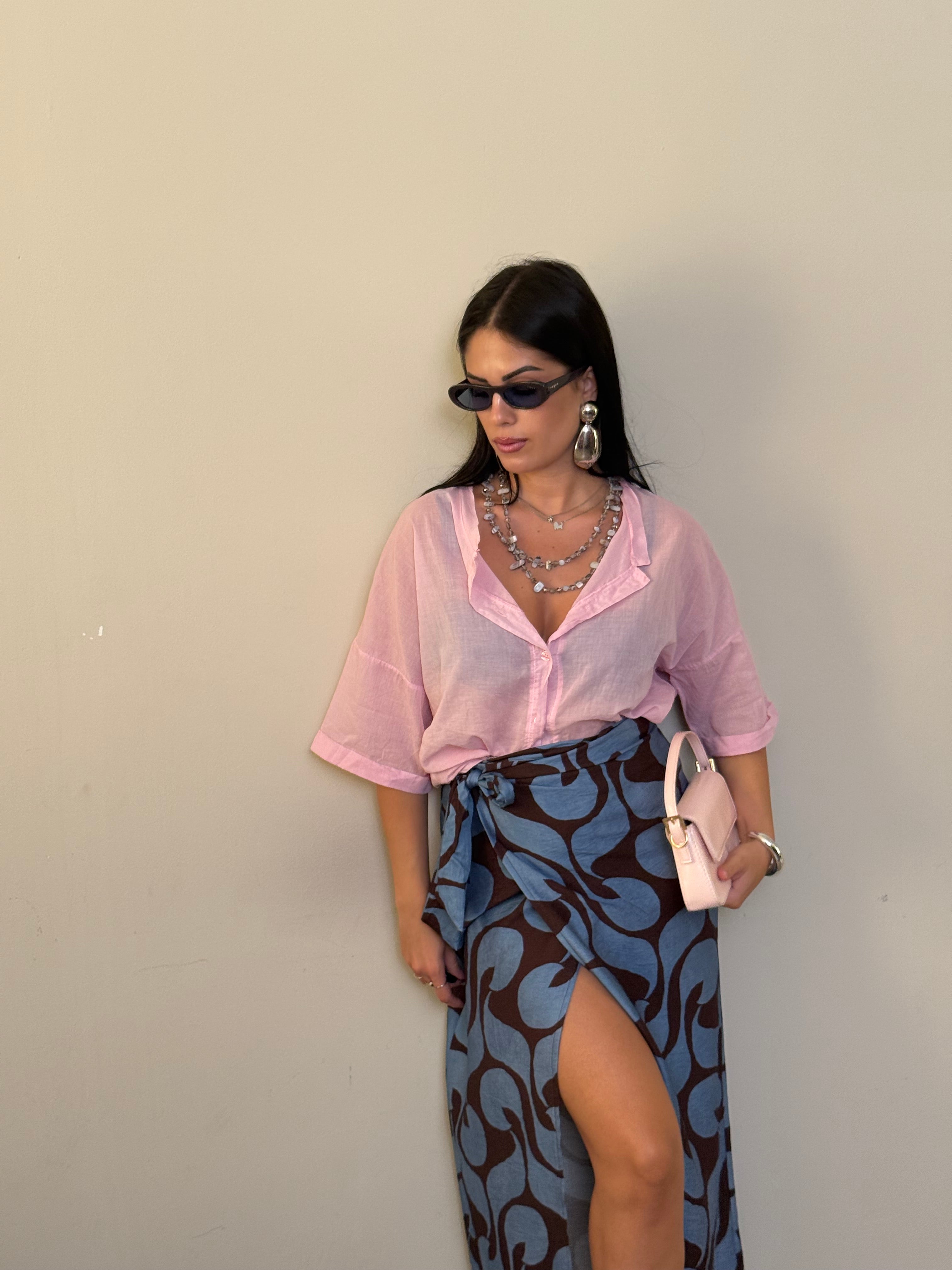 Camicia cotone rosa freddo