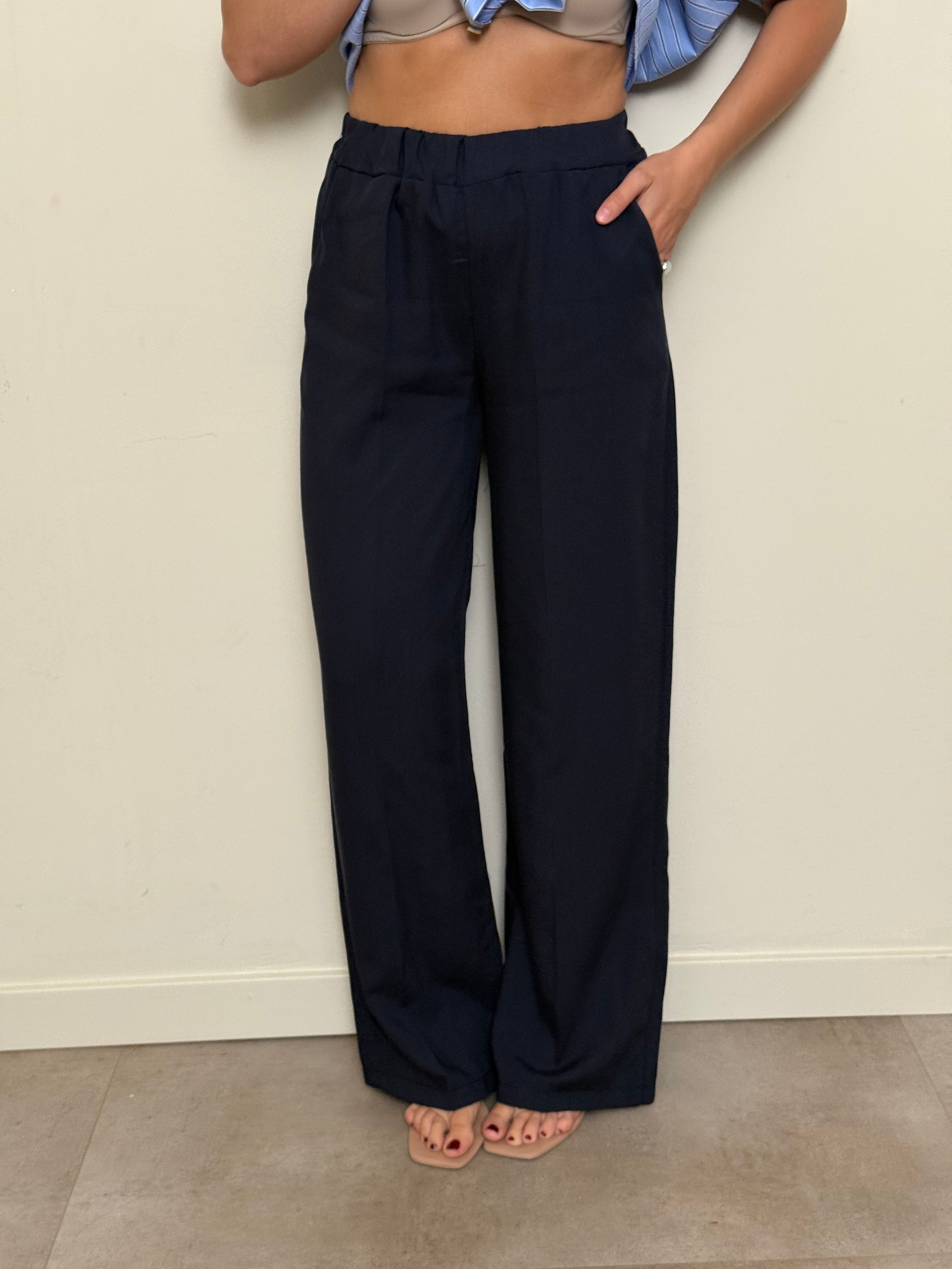 Pantalone dritto blu