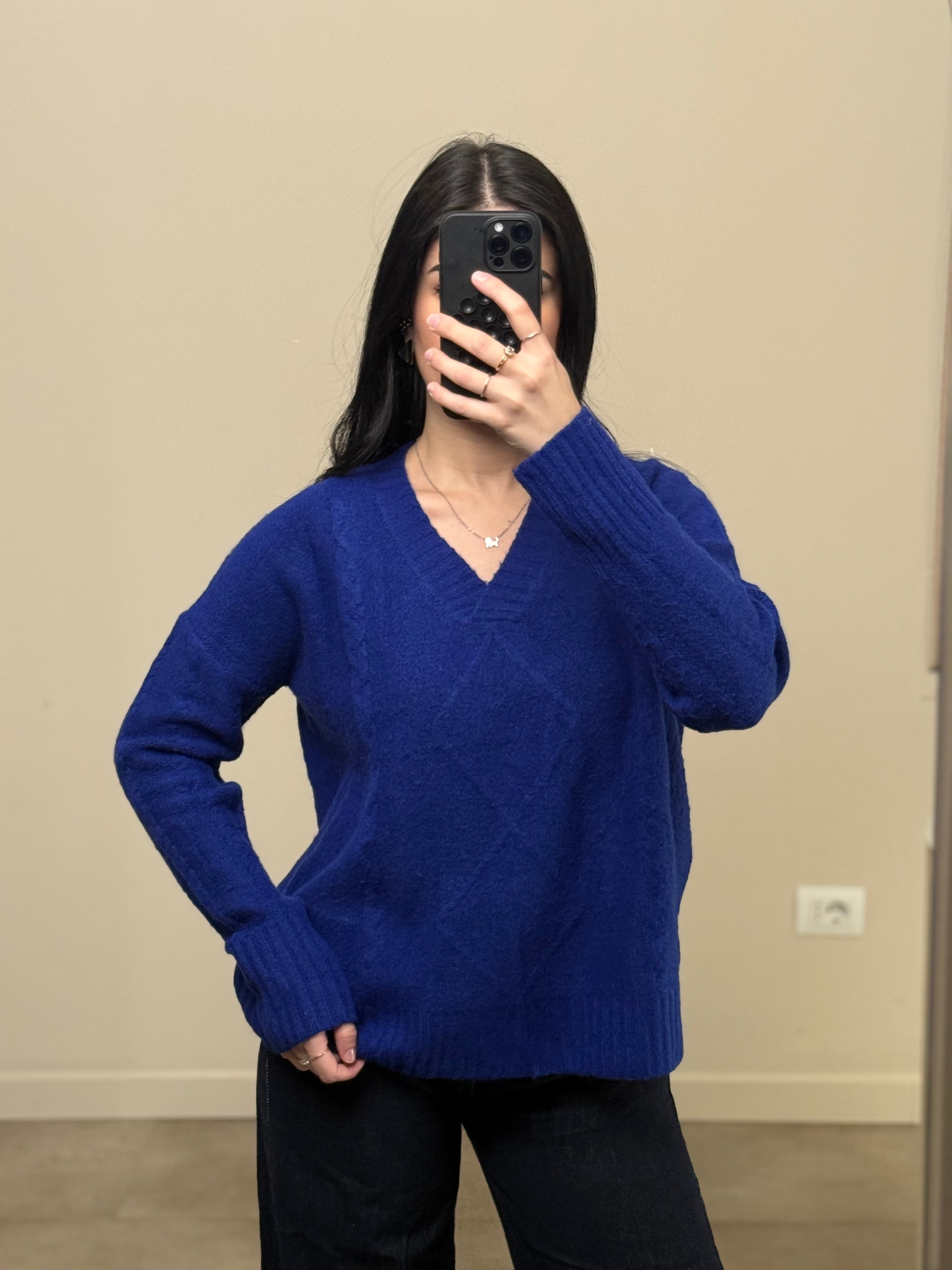 Maglione a V blu