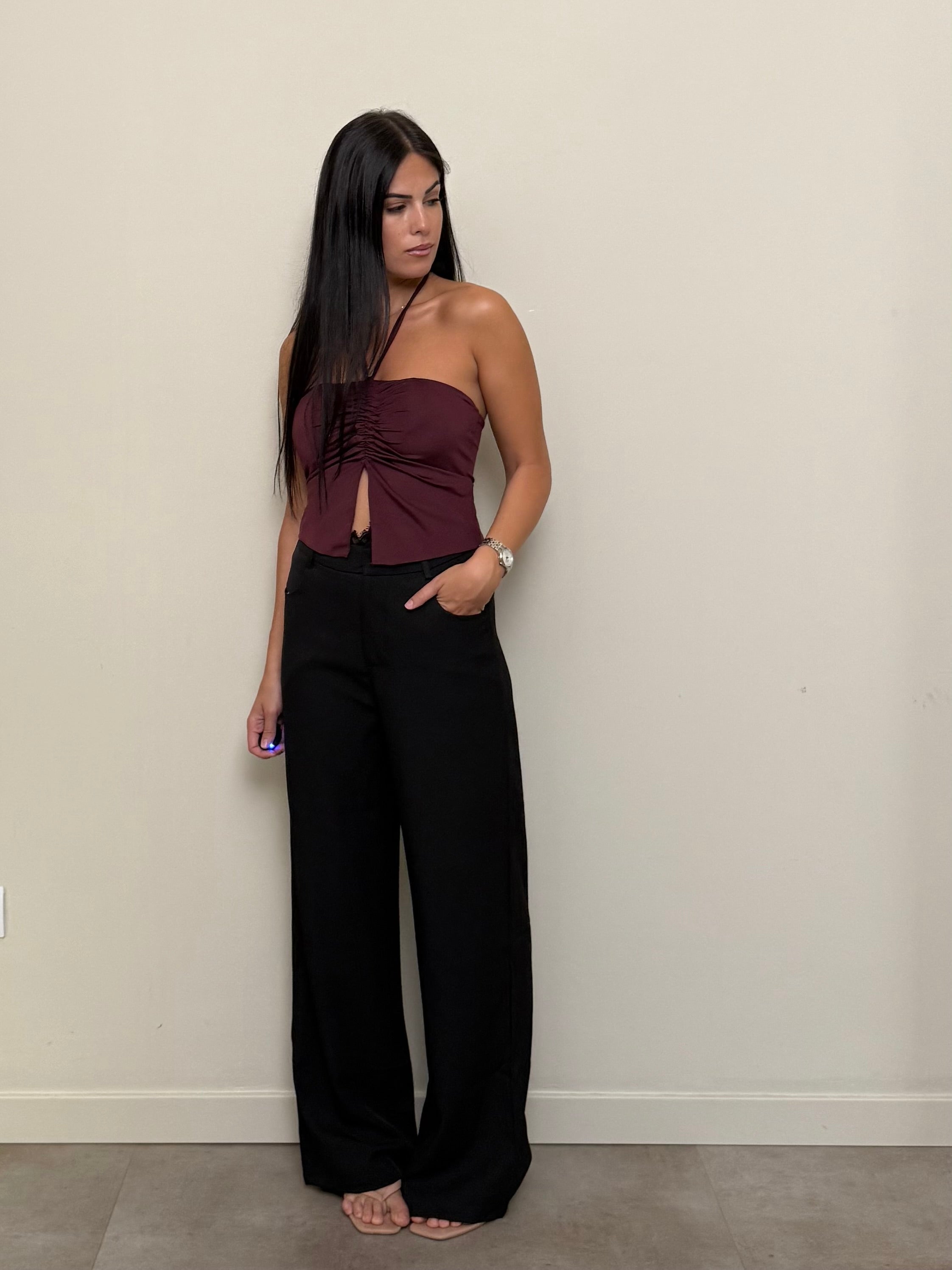 Pantalone nero pizzo
