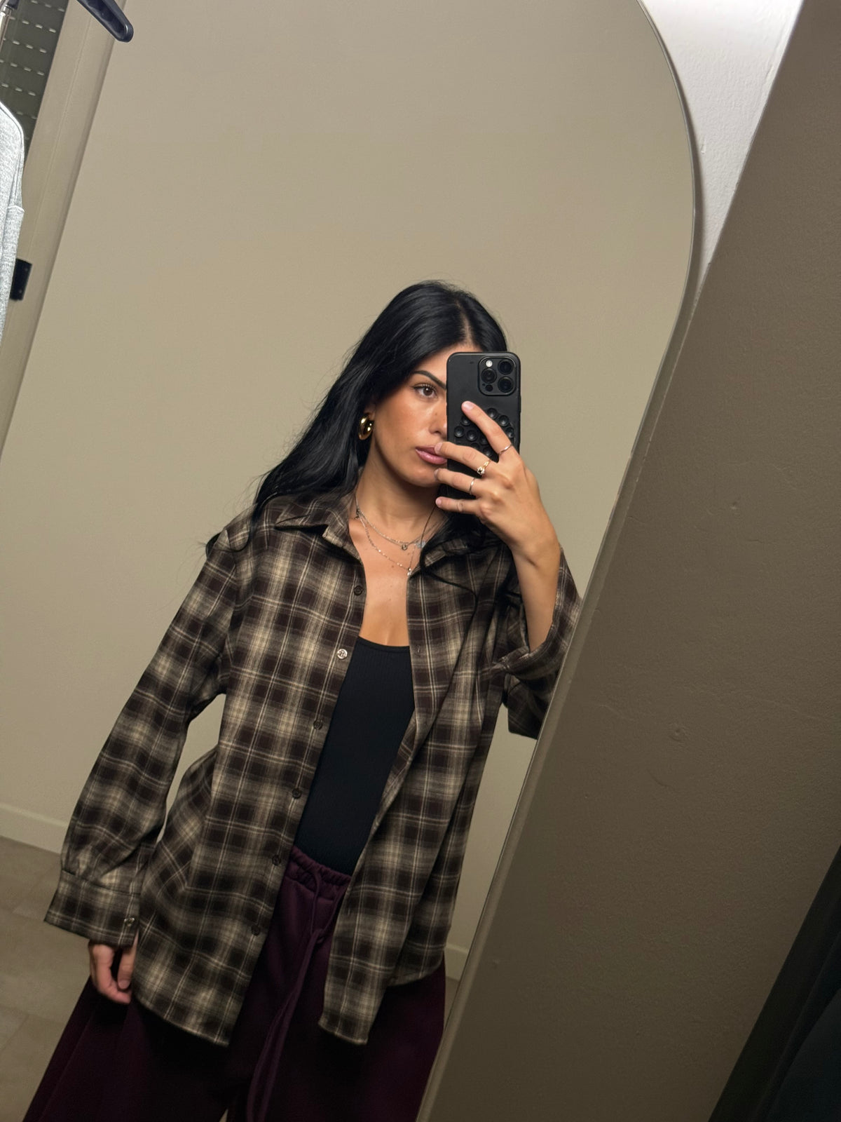 Camicia a quadri cioccolato