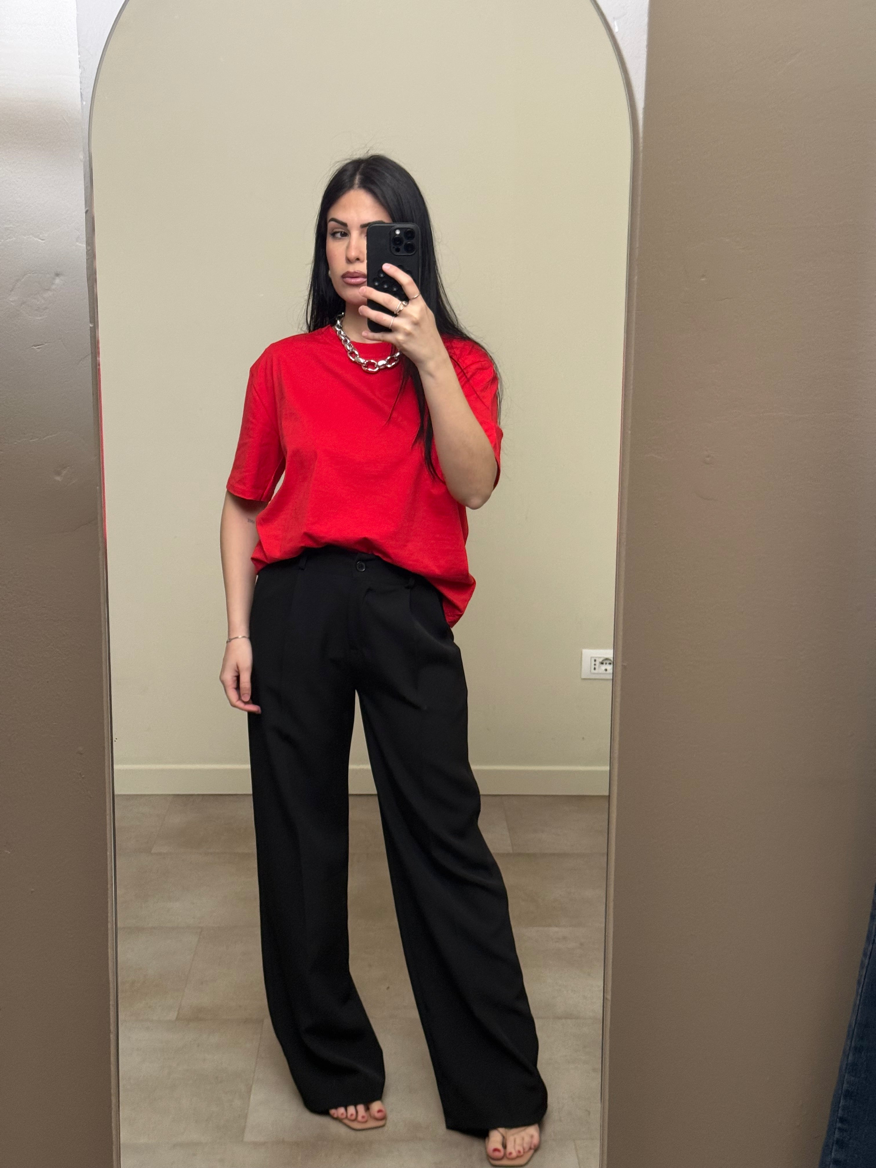 Pantalone palazzo basic nero
