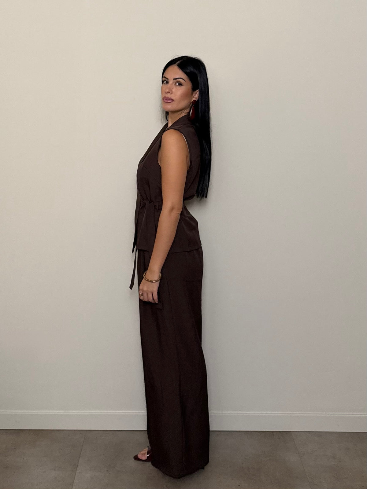 Coordinato gilet cioccolato