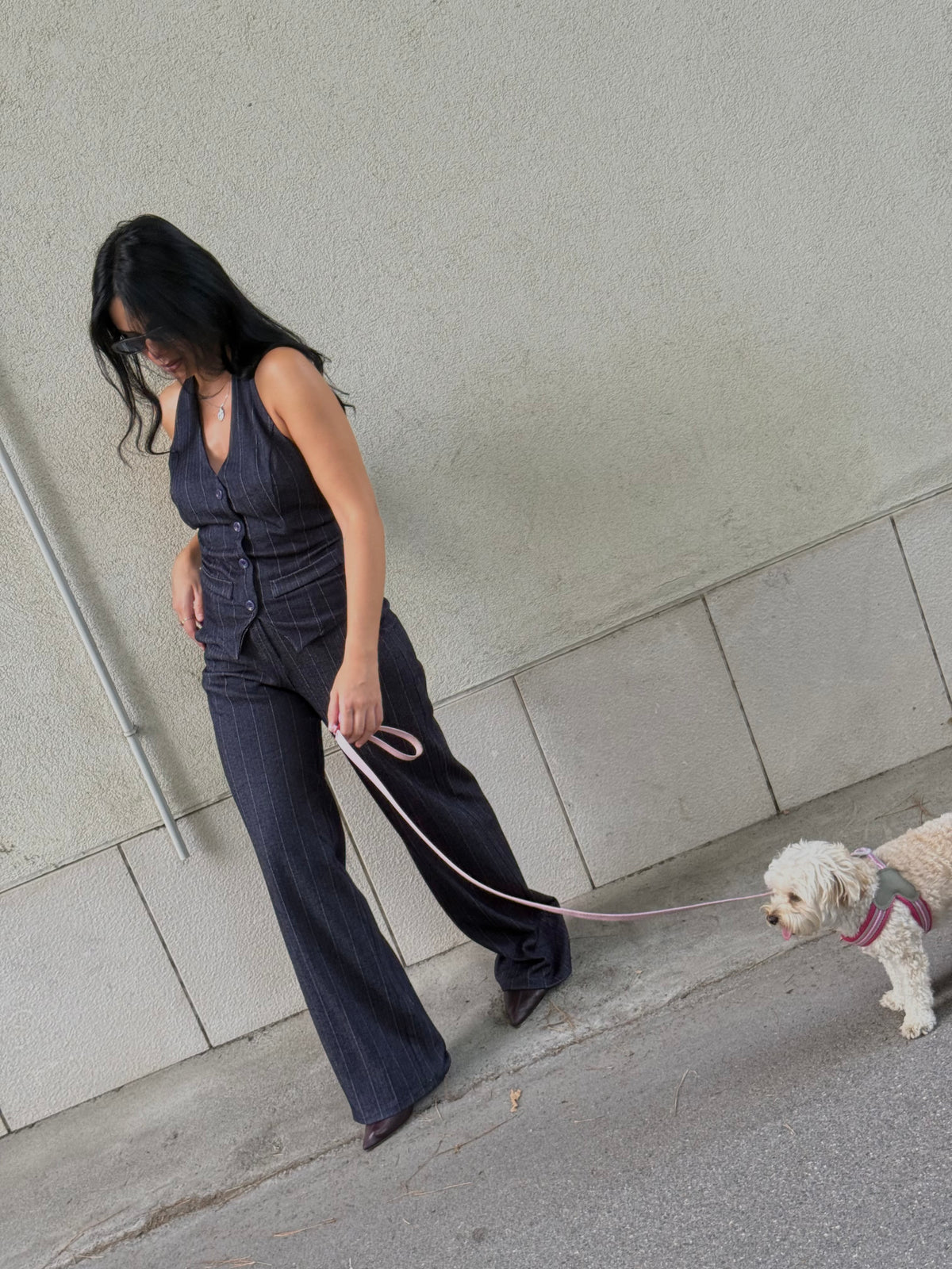 Coordinato gilet gessato