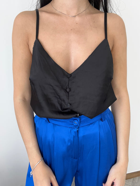 Canotta satin bottoni